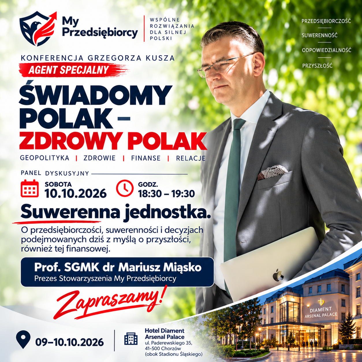 Prof. Mariusz Miąsko na konferencji Świadomy Polak – Zdrowy Polak w Chorzowie